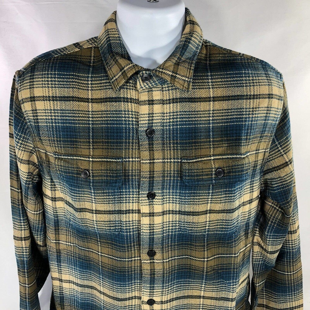 FREE ASSEMBLY SHIRT MENS MEDIUM PLAID BUTTON DOWN LONG SLEEVE COLLARED